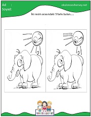 okul öncesi İki Resim Arasındaki Farkı Bul